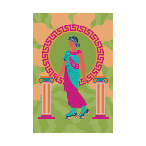 Roller Skating Grecian Goddess Art Print